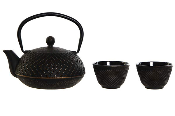 Teapot set 3 cast iron inox 17,6x15,2x17,6 900ml,