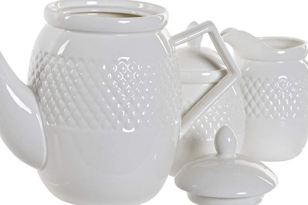 Teapot set 4 porcelain bamboo 26,5x19,5x18 90ml.