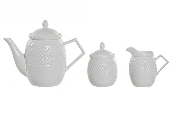Teapot set 4 porcelain bamboo 26,5x19,5x18 90ml.