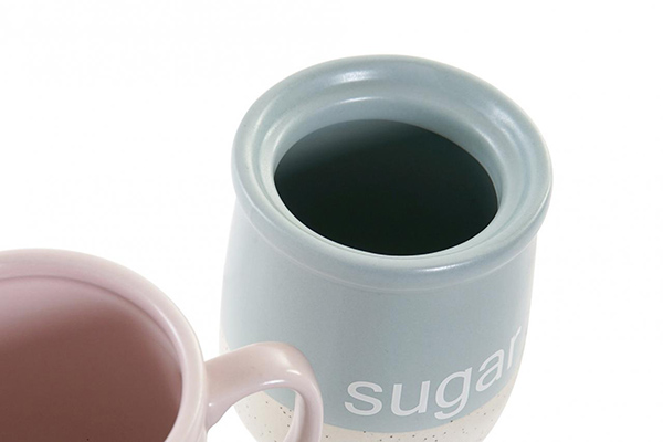 Sugar bowl set 2 stoneware 11x7,5x9 milk 2 mod.