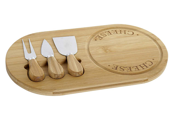 Cutting/chopping board set 4 bamboo 33x18x2,5 chee