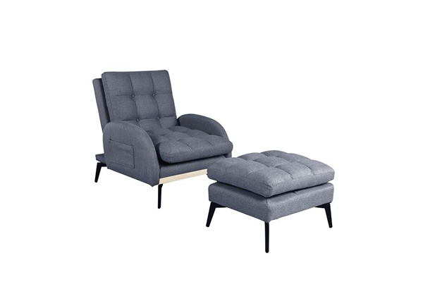 Sofa-bed set 2 polyester metal 74x85x90 dark gray