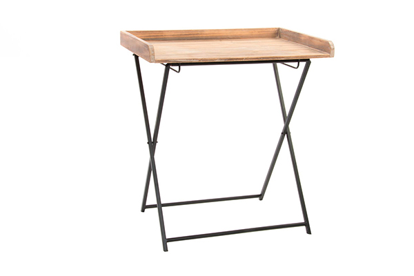 Table metal wood 58x39x63,5