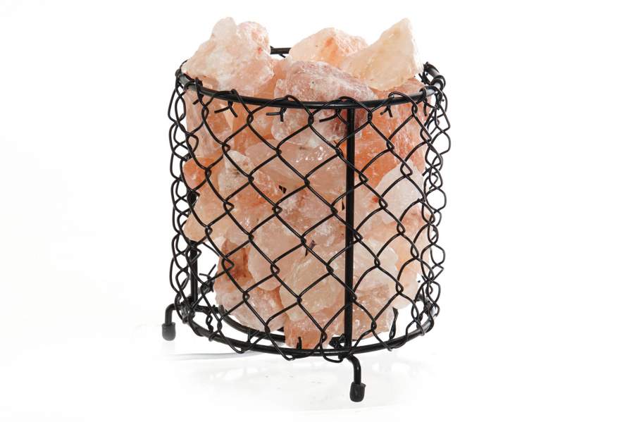 Decorative light salt metal 17x17x23 basket