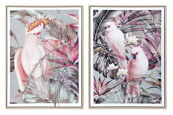 Picture canvas ps 60x4x80 parrots framed 2 mod.