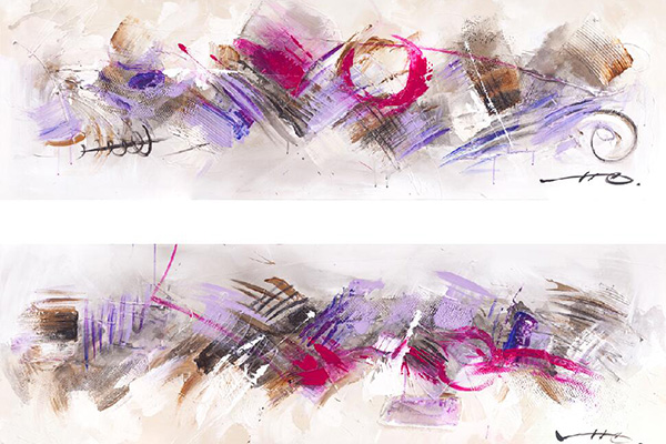 Slika ručni rad abstract 150 x 50 x 4