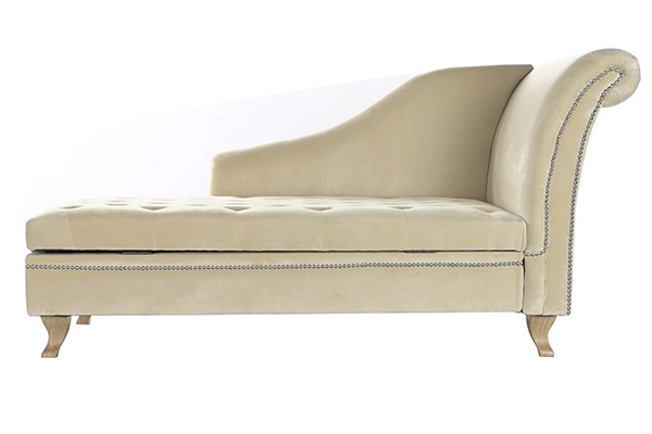 Sofa velvet foam beige 160x71x83