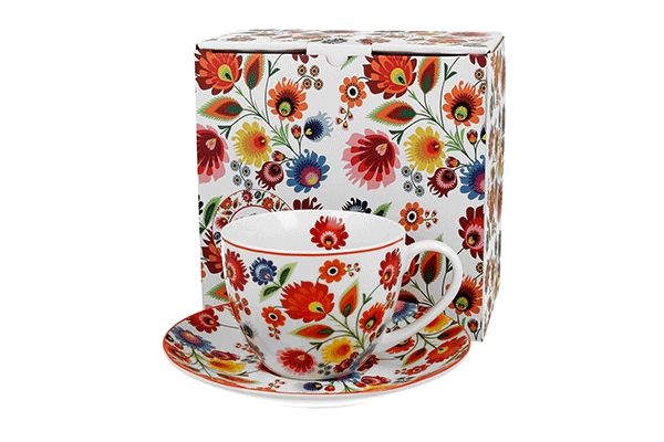 Cup with saucer Łowicz (window box)