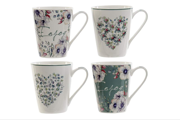 Mug porcelain 12,5x9x11 310 ml. flowers 4 mod.