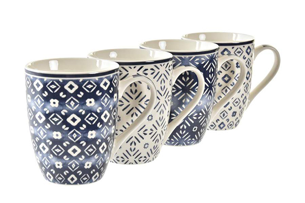 Mug porcelain new bone 12x8x10,5 340ml tile 4 mod.