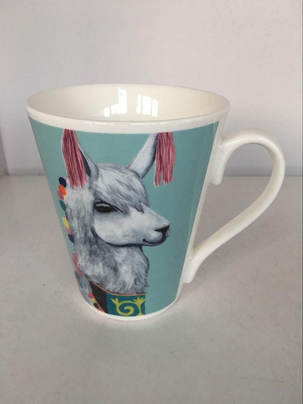 Mug porcelain 12,5x9,5x11,2 350ml. alpaca 3 mod.