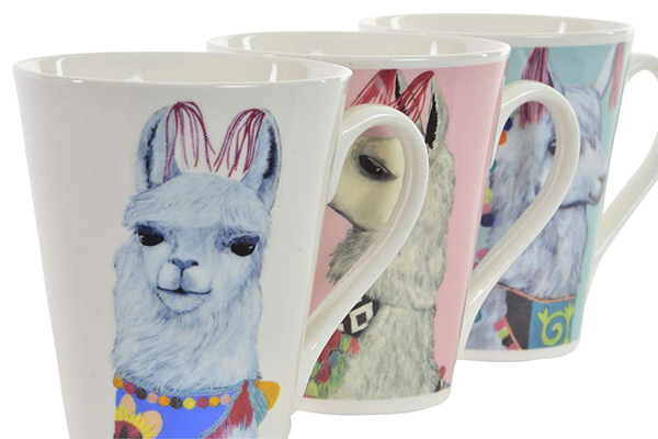 Mug porcelain 12,5x9,5x11,2 350ml. alpaca 3 mod.