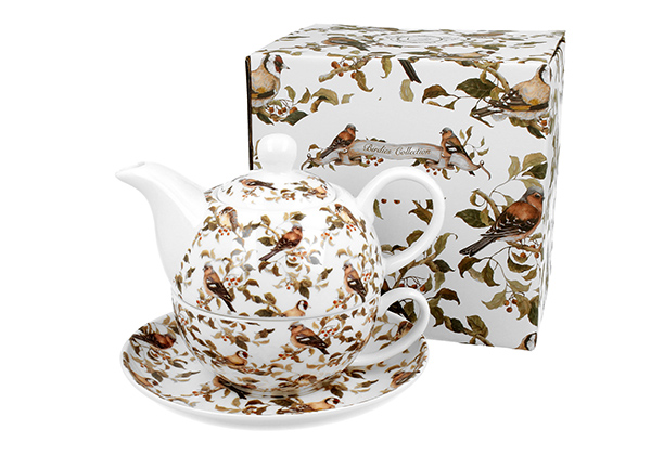 Tea for one porcelanowy ptaszki