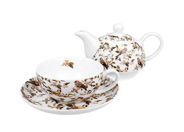 Tea for one porcelanowy ptaszki