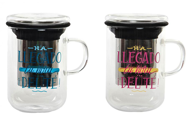 Tea mug glass borosilicate 12x11x11 letters