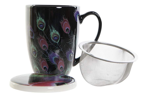 Tea mug porcelain 12x9x11 380ml peacock 3 mod.