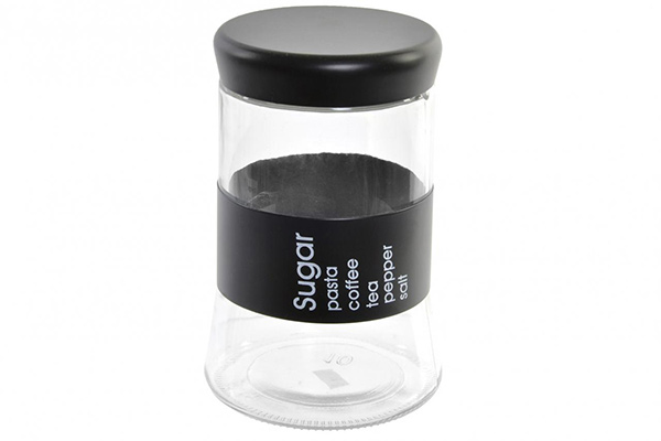 Pot glass metal 11,5x11,5x17,2 1030 ml. black