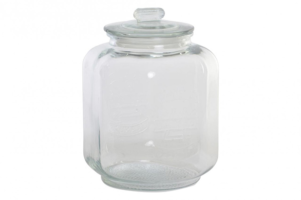 Pot glass 19x19x26 5,5 l. peanut transparent