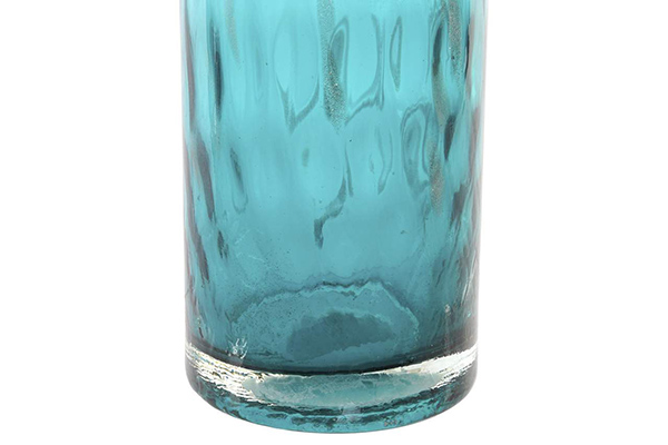 Vase glass metal 10x10x43,5 green