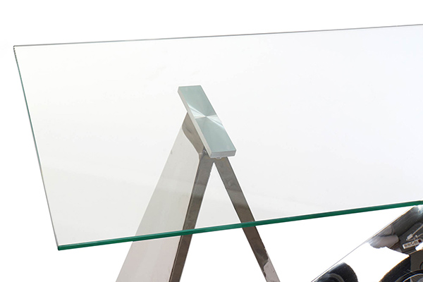 Console table steel glass 120x40x78 chromed