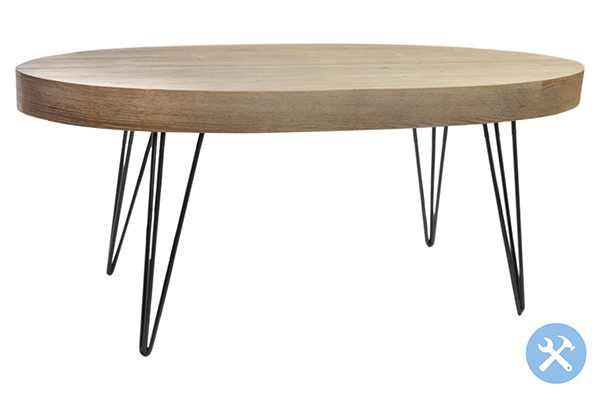 Table wood metal 120x49,5x50,5 natural