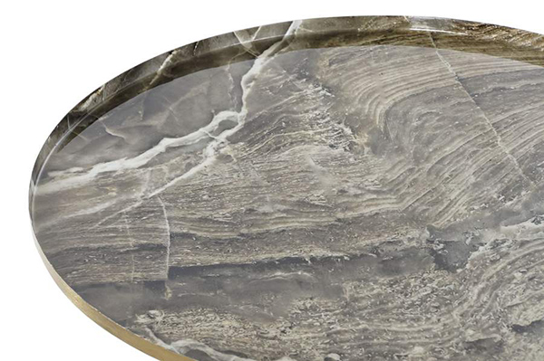Auxiliary table aluminium 51x51x51 faux marble