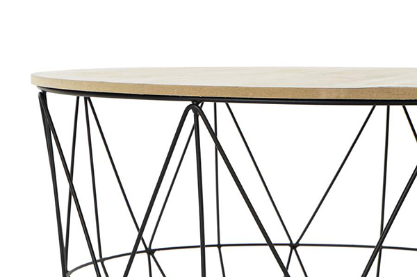 Auxiliary table wood metal 58x41 natural