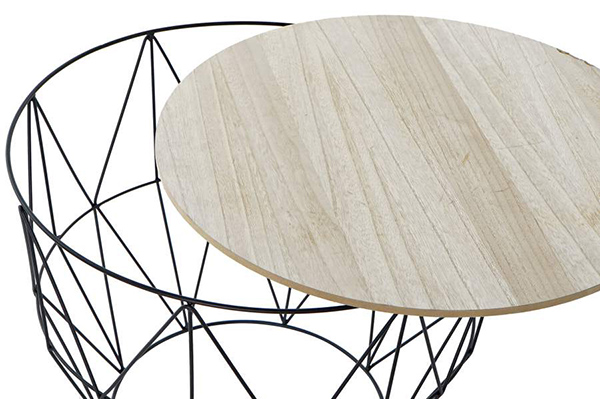 Auxiliary table wood metal 58x41 natural