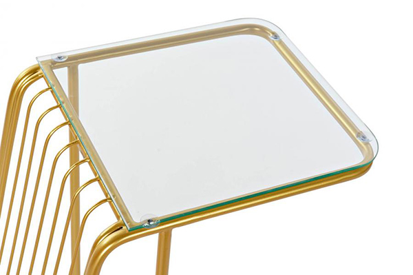 Auxiliary table metal glass 46,5x30x61 golden
