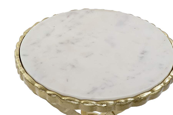 Auxiliary table marble aluminium 43x43x54 white