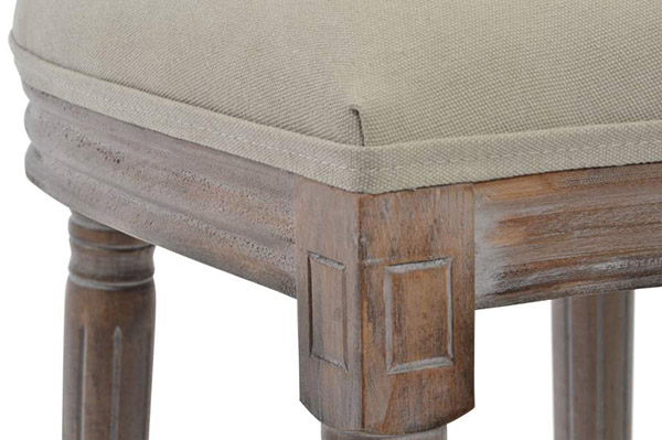 Chair rubberwood linen 48x46x96 beige