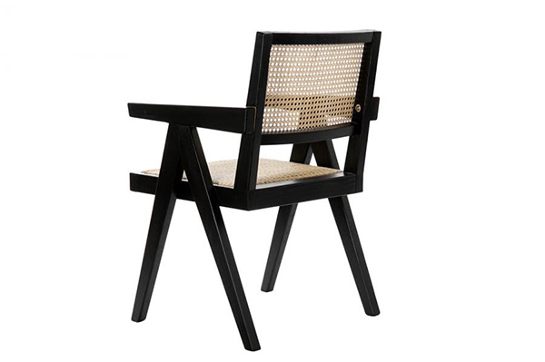 Chair elm rattan 50x50x84 arms black