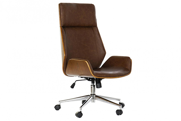 Chair pu walnut 60x65,5x118 brown
