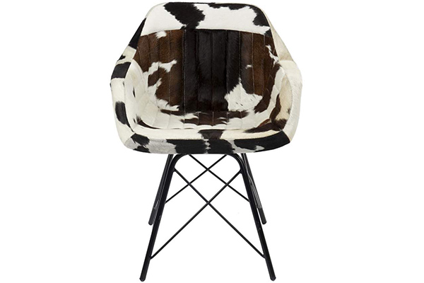 Chair metal leather 60,5x53x81,5 cow black