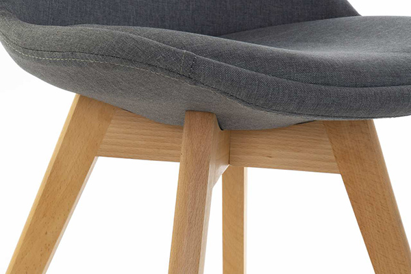 Chair polyester beech 48x56x83 cushion dark gray
