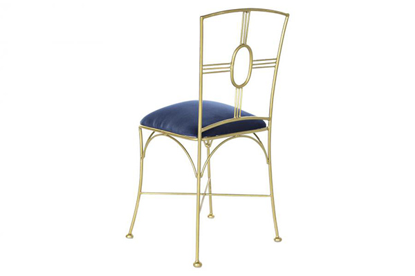 Chair brass polyester 45x42x88,5 golden