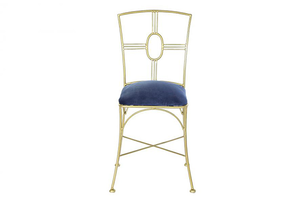 Chair brass polyester 45x42x88,5 golden