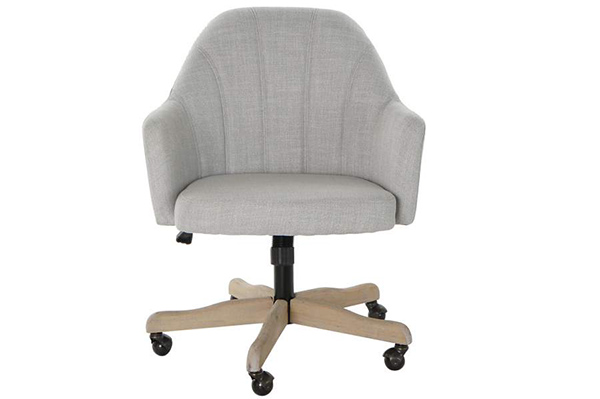 Chair linen rubberwood 63x54x87 wheel grey