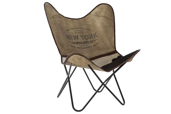 Armchair cotton leather 71x76x93 new york cow