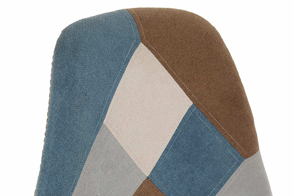 Chair polyester beech 46x54x80 patchwork sky blue