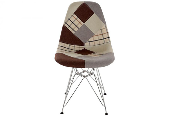 Chair polyester metal 47x49x83 47cm patchwork grey