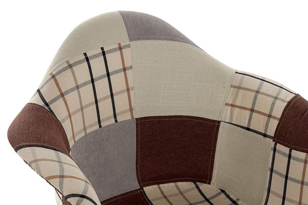 Chair polyester metal 63x61x82 46cm patchwork grey