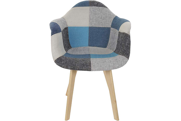 Chair polyester wood 64x46x80 patchwork