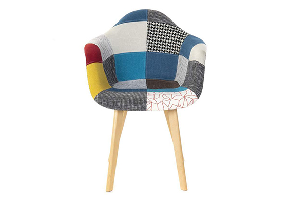 Chair polyester wood 64x46x80 patchwork