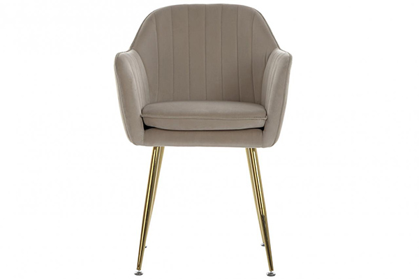 Chair polyester metal 56x60x85 velvet beige