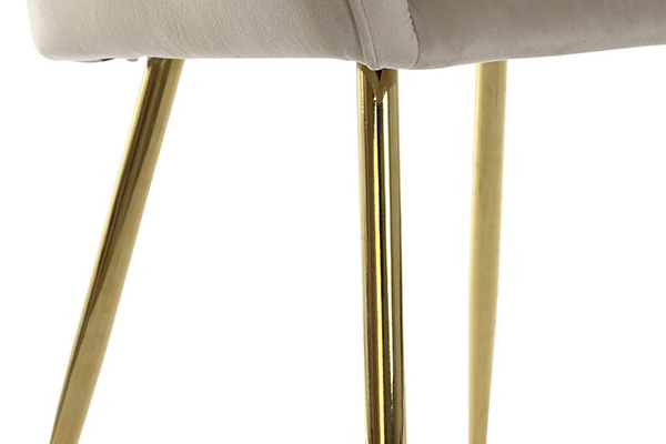 Chair polyester metal 56x60x85 velvet beige