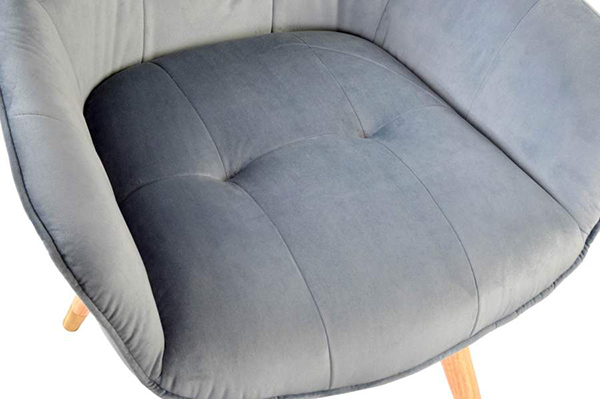 Chair polyester rubberwood 63x60x82 velvet grey