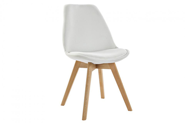 Chair polyester beech 48x55x82 cushion white