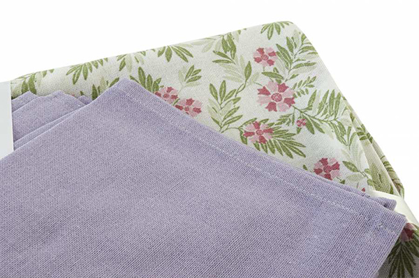 Tablecloth set 9 cotton 150x250x0,5 flowers green