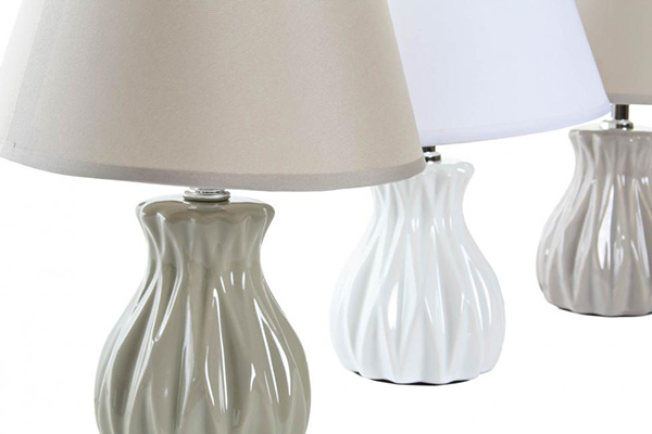 Table lamp stoneware polyester 20x20x28 3 mod.